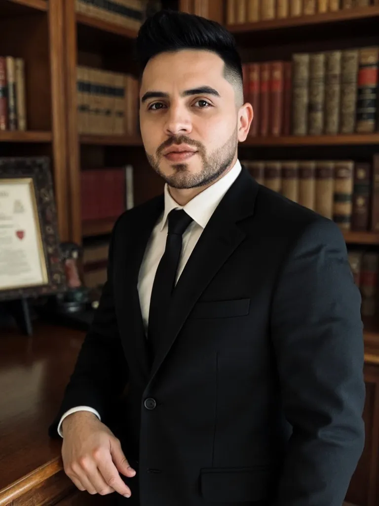 Manuel Felipe López Beltrán, abogado especialista en Derecho Administrativo, en la biblioteca de la firma